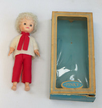 Vintage 1960s Vinyl Doll in Box Kaysam F&B Girl Scout Face Pinky Platinum Jolly - $22.00