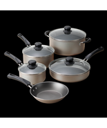 Non-Stick Cookware Set 9-PC Aluminum Nonstick Pots Pans Glass Lids Cooki... - £39.78 GBP