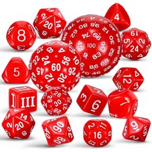 15 Pieces Complete Polyhedral Dice Set D3-D100 Spherical Rpg Dice Set In Opaque  - £14.14 GBP