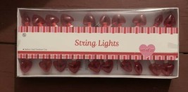 Valentine&#39;s Day 20 Count Red Heart String Lights Indoor and Outdoor Use - £62.63 GBP