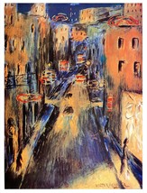 9901.Painting of busy city street.victor manuel.POSTER.home decor graphic art - £13.41 GBP+