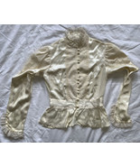 Vtg Sz 5 70’s Jessica’s Gunnies Satin Lace Blouse Gunne Sax Hippie -Stain - $69.29