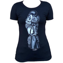Black Market Art Rosie Chicana Latina Skeleton Black Tattoo Tee Top S-M-... - $24.95