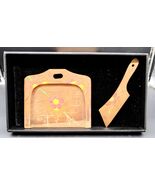 Vtg Wood Hand Carved &amp; Painted Crumb Tray &amp; Scraper 30&#39;s Japan Art Decor... - $35.02 CAD