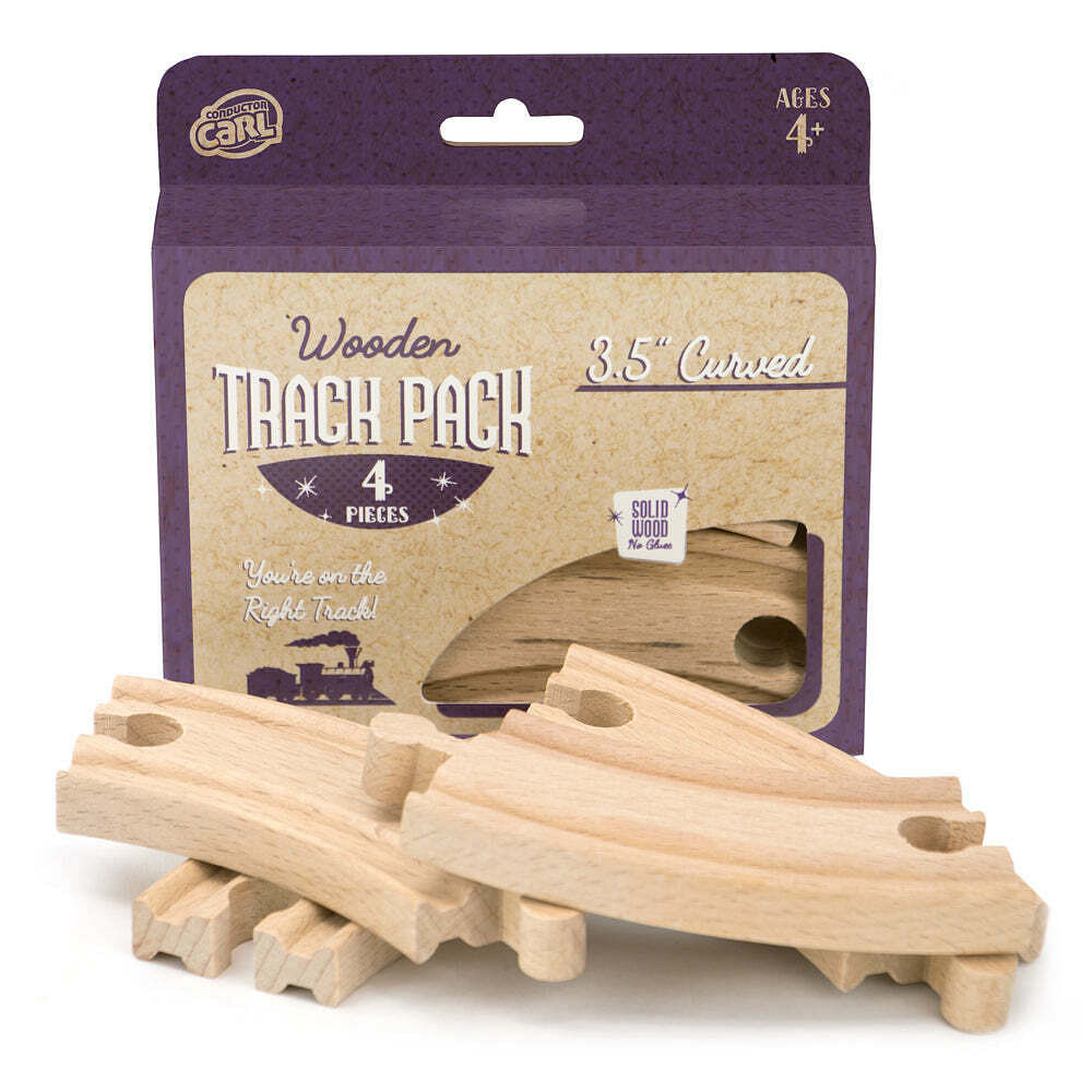 3.5&#39; Curved Wooden Train Tracks, 4-pack - $20.49