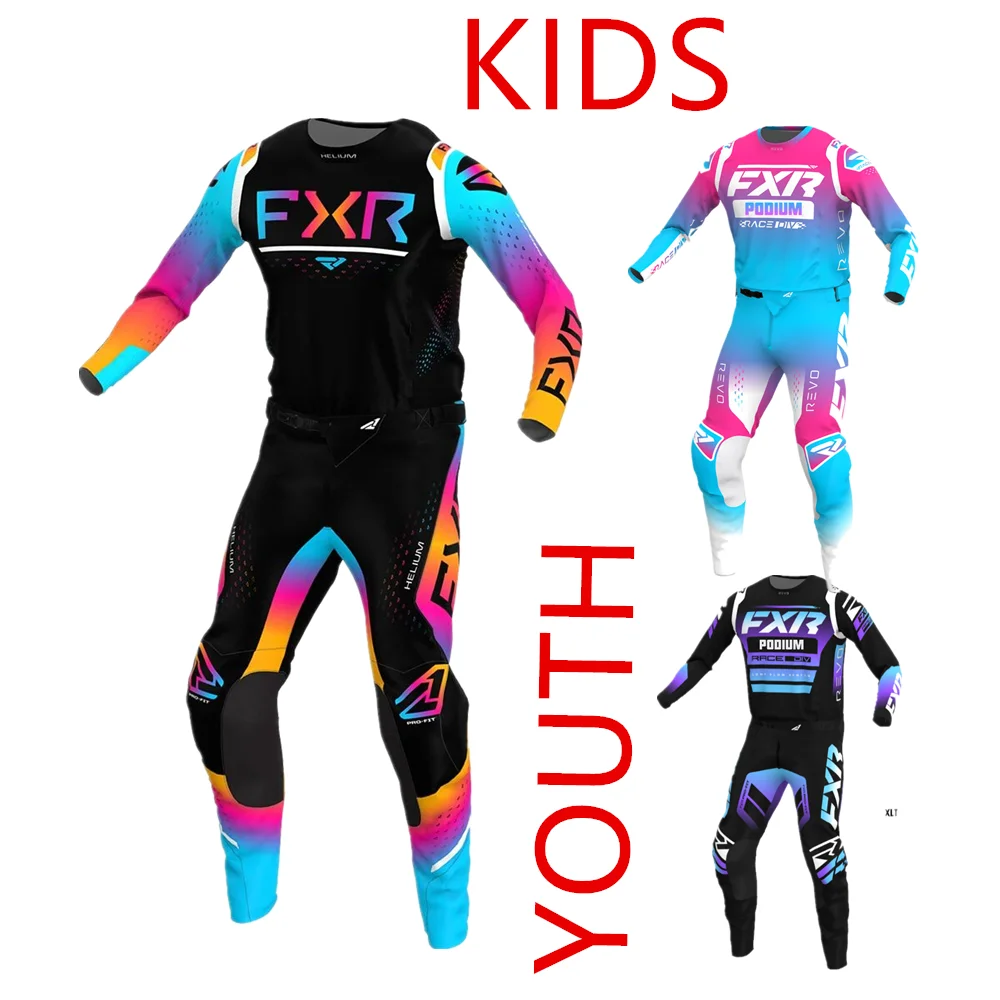  2023 youth motocross gear set child size dirt bike combo off road motorcycle mx jersey thumb200
