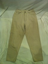 WOMENS EDDIE BAUER DENIM LOOSE-FIT STRAIGHT LEG LIGHT TAN DENIM JEANS PA... - $14.70