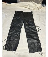 Leather World by Lucky Leather Men’s Black Leather Pants Jeans 30 x 28 - $115.09 CAD