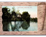 River Scene Manitowoc Wisconsin WI Faux Birch Border 1908 DB Postcard T3 - $5.12