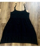En Creme Women&#39;s Simple Eyelet Style Lace Trim Strappy Dress Black M NWOT - $40.70 CAD