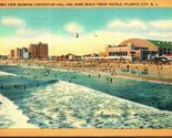 Hotels Convention Hall Panorama Atlantic City New Jersey NJ Linen Postca... - £2.34 GBP