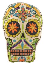 Colorful Sugar Skull Throw Pillow Detailed  Colors Embroidered Decorative Gift - £23.50 GBP