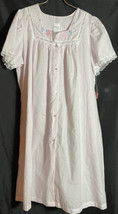 Vintage new with Tags Carole nightgown pink embroidered lace edges on arms sz L - £17.47 GBP