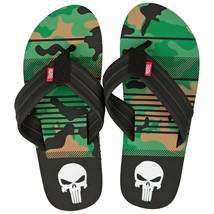 The Punisher Marvel Camo Flip Flop Sandals Multi-Color - $24.98