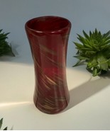 Vintage Hand Blown Art Red Gold Aventurine Murano Style Glass 6.5” Vase - $22.11
