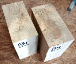 Two (2) Spalted Beech Bowl Blank Lathe Turning Lumber Wood 6&quot; X 6&quot; X 3&quot; B4 - £27.02 GBP