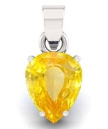 Ciondolo in argento placcato con zaffiro giallo certificato (Pukhraj) da... - £402.31 GBP