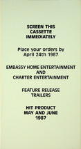 May &amp; June 1987 Trailers - VHS - Embassy Home and Charter Entertainment - £18.36 GBP
