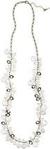 Chloe + Isabel Jewelry Pearl + Crystal Drops Long Antiqued Brass Chain Necklace - £14.46 GBP