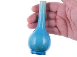 Qing Chinese Monochrome Turquoise Glazed bottle form vase - £369.91 GBP