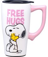 Snoopy Woodstock 12467 Free Hugs Ceramic Coffee Tea Travel Mug Cup 18 oz... - $24.75