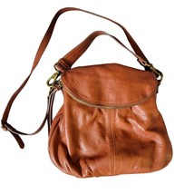 Margot Leather Tan Pebbled Shoulder Crossbody Bag Purse Zipper Inner Pocket - £35.69 GBP
