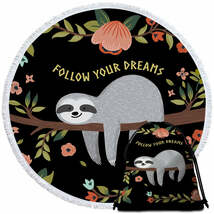 Follow Your Dreams Sloth Round Beach Towel - $14.90+