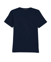 Brooks Brothers Women&#39;s Stretch Cotton Jersey V-Neck T-Shirt, Navy, XS 4466-5 - £30.75 GBP