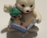 Hallmark Bear Reading To Penguin Christmas Decoration Ornament Small XM1 - £5.50 GBP