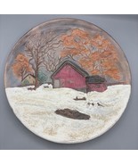 Vtg Byron Mold Seasons Winter Ceramic Decorative Wall Hanging Plate - $406.24 MXN