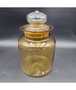 Vtg Amber Takahashi Hand Blown Canister Daisy Lid Apothecary Jar 10&quot; MCM... - $762.19 MXN