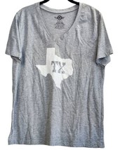 Texas Mad Engine V-Neck Womens Junior XXL Short Sleeve Shirt Heathered Gray - £7.92 GBP