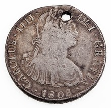 1808-PTS PJ 4 Reales Silver Coin King Charles IIII Potosi Bolivia Mint - $98.32