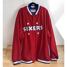 Vtg Mitchell Ness Philadelphia 76ers Hardwood Classics Satin Jacket Mens... - $2,069.84 MXN