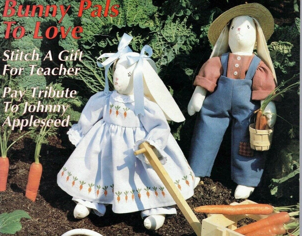 Country Stitch Sept/Oct 1990 Bunny Pals 25 Cross Stitch Designs Teacher's Gifts - $14.84