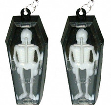 Funky Vintage Gothic Coffin Skeleton Earrings Steam Punk Vampire Costume Jewelry - £8.51 GBP