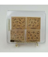 Stampin Up Fabulous Four Rubber Stamp Set Of 4 2004 Wood BIRTHDAY Thank ... - £5.92 GBP