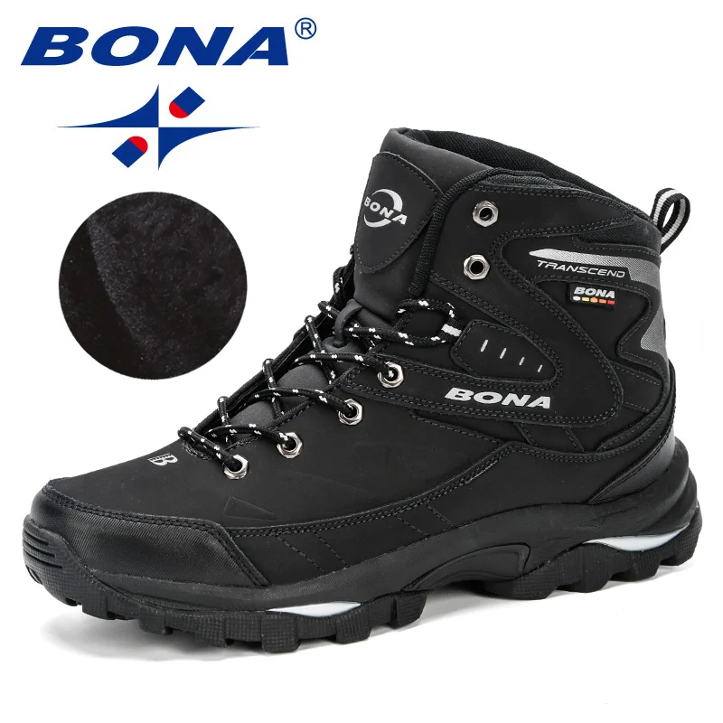 BONA 2024 New Designers Action Leather  Men Winter Snow Boots High Top  Super Wa - £220.52 GBP