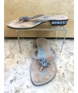 Donald Pliner Couture Metallic Leather Shoe Sandal Chunky Stones $285 si... - $109.40 CAD