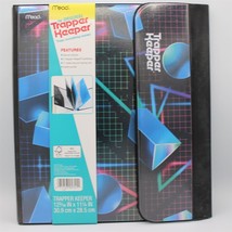 Trapper Keeper Retro Style Binder Portfolio W/ 2 Folders - Neon Geometri... - £22.04 GBP