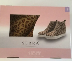 Serra Womens Leopard Wedge Heel High-Top Sneakers Size 9 New in Box - £15.50 GBP