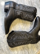 Sanders Handcrafted in Mexico all leather Cowboy boots in Black men’s 9.5 D image 9