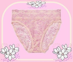 XL  Pink Berry THELACIE Full Floral Lace Victorias Secret High Leg Brief Pantie - £11.03 GBP