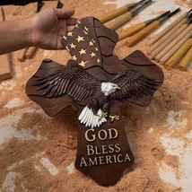 American Eagle Wooden Cross - God Bless America - £47.44 GBP+