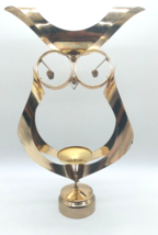 Vtg Mascot Brass Owl Candle Holder Tabletop Free Standing Plant Pot Stan... - £30.07 GBP