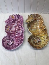 home expressions Sea Horse Tray Lot Of 2/ 100% Melamine - $10.33