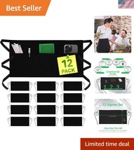 Professional Unisex Waist Aprons with 3 Pockets - 12 Pack in Black for S... - $98.99