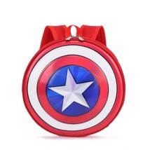 Captain America&#39;s Shield Backpack Cartoon Mini Schoolbag Round Travel Bag fashio - £24.40 GBP