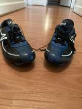 Mitre Boys Black Blue White Soccer Cleats Sports Size 6 Shoes - £15.66 GBP