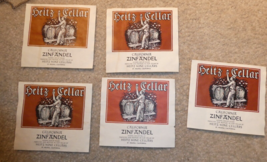 Lot of 5 Vintage 1970s Heitz Wine Cellars California Zinfandel Bottle Labels - £33.30 GBP